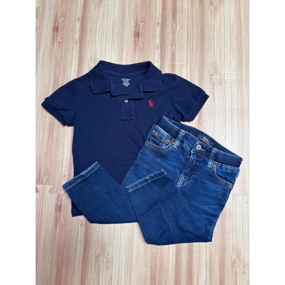 Polo Ralph Lauren Other - Ralph Lauren Toddler Boys Navy Polo Shirt and Sullivan Slim Jeans Set 18M